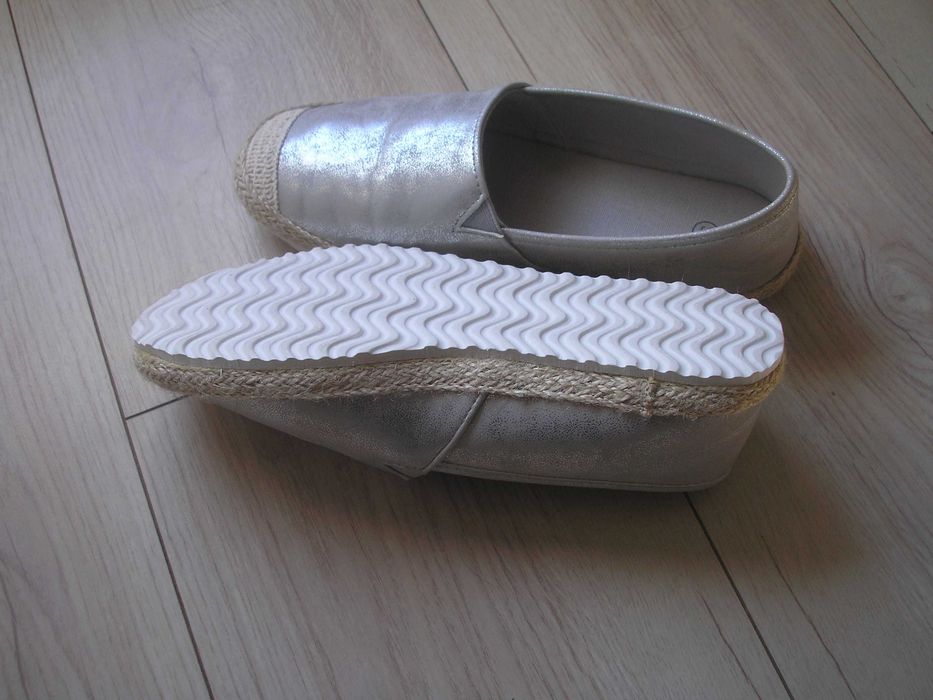 Espadryle  srebrne damskie 36 Nowe