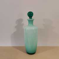 Garrafa - vidro opalino azul turquesa antigo.