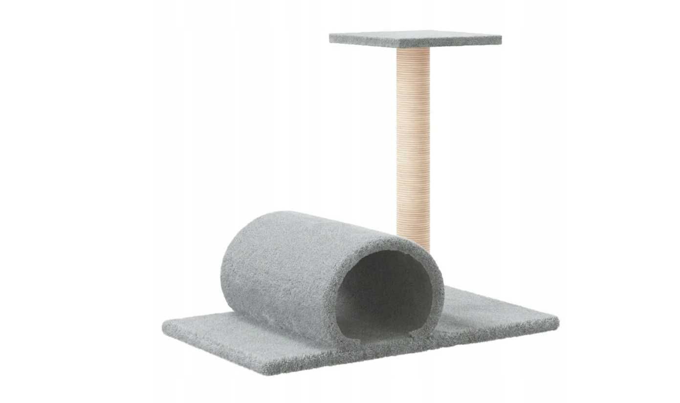 Drapak dla kota z tunelem, szary, 60x34,5x50