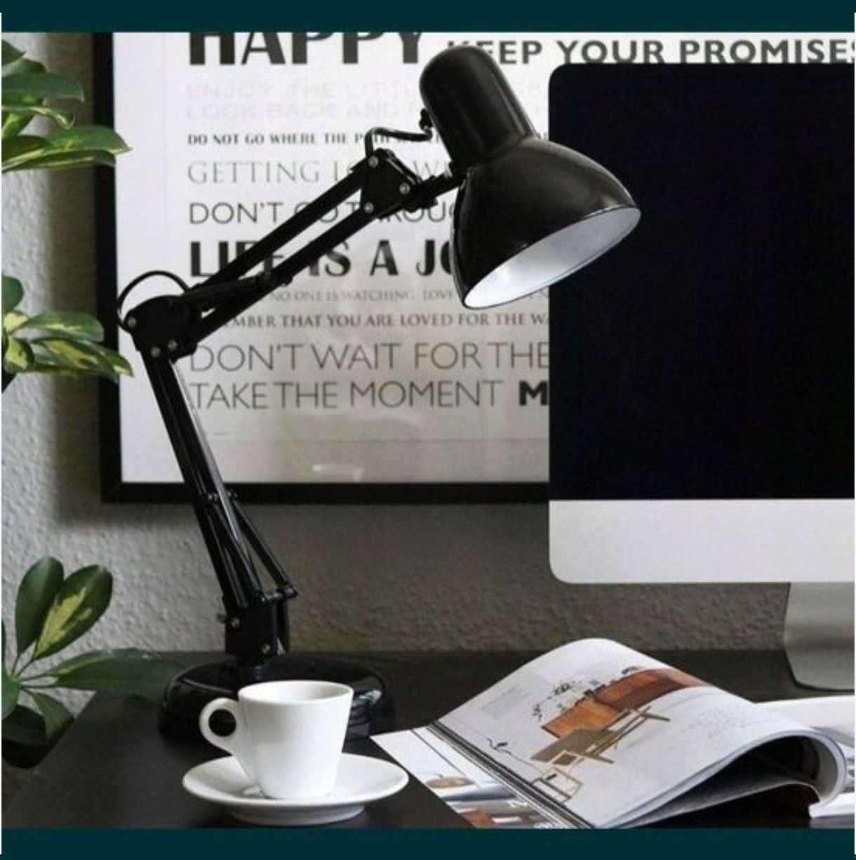 Lampa biurkowa kreślarska ruchome ramię reflektor żarówka LED gratis