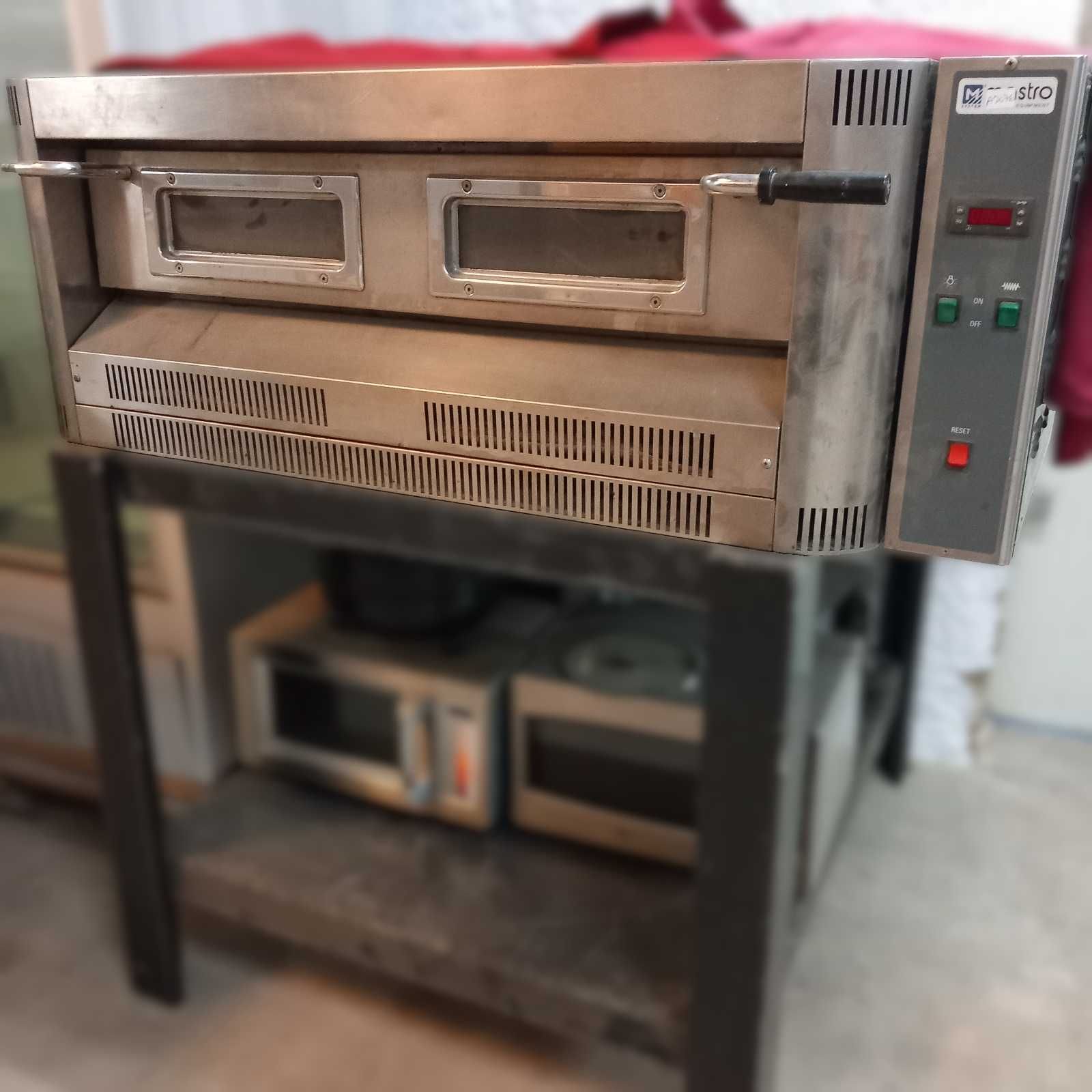 Forno de pizzas com 1 câmara a gás (9 pizzas) com suporte