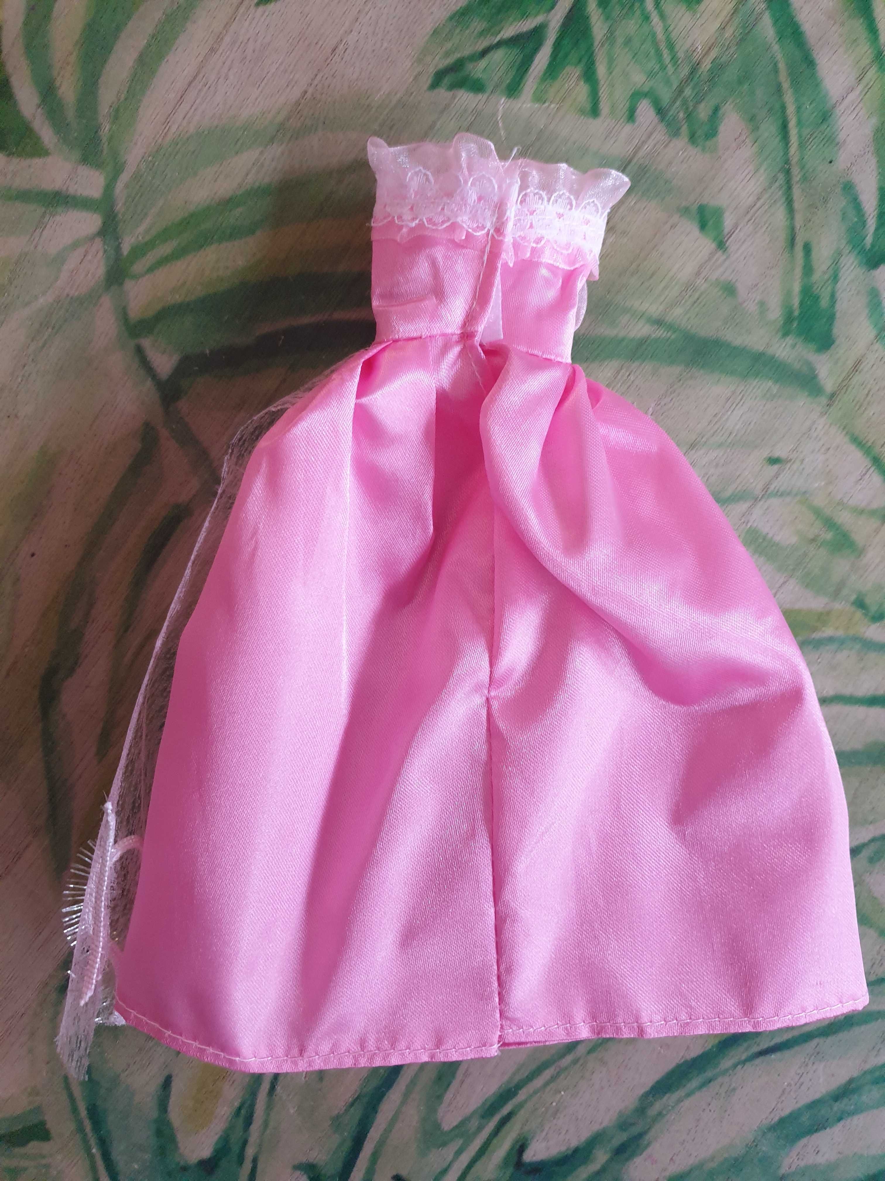 Suknia sukienka kokardka jasna dla lalki Barbie na prezent