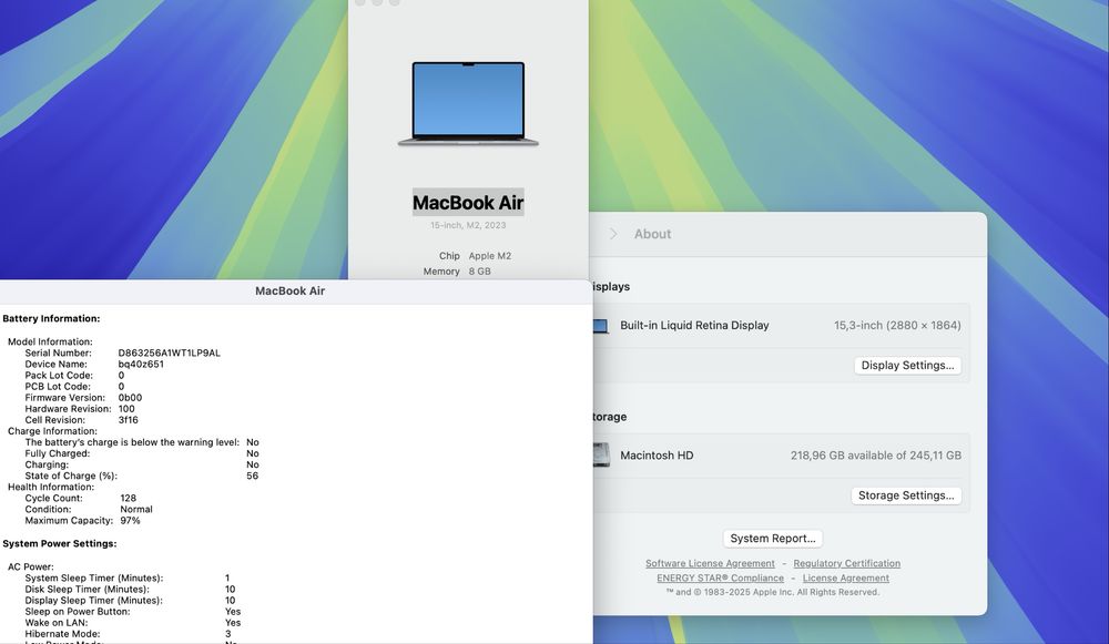 MDM Apple Macbook Air 15 2023 M2 8GB RAM 256GB SSD IL6330