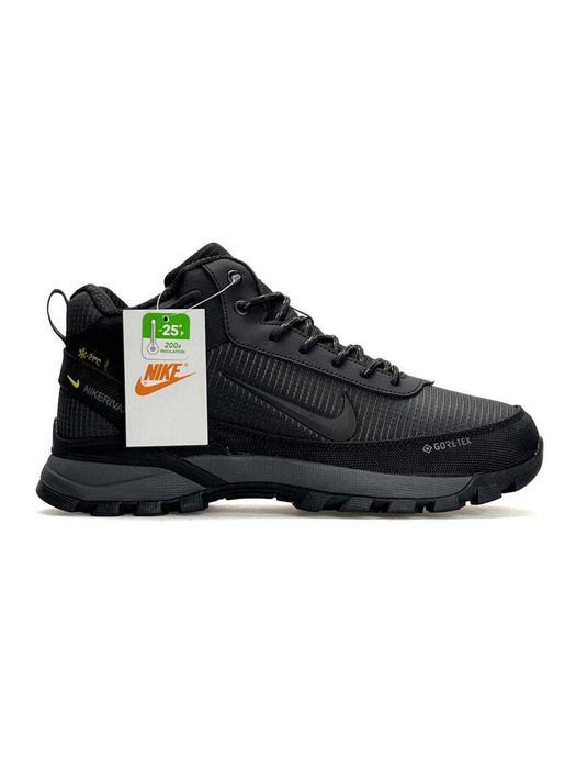 Кросівки з хутром Nike Rivah Gore-Tex Grey Black зимові premium i89