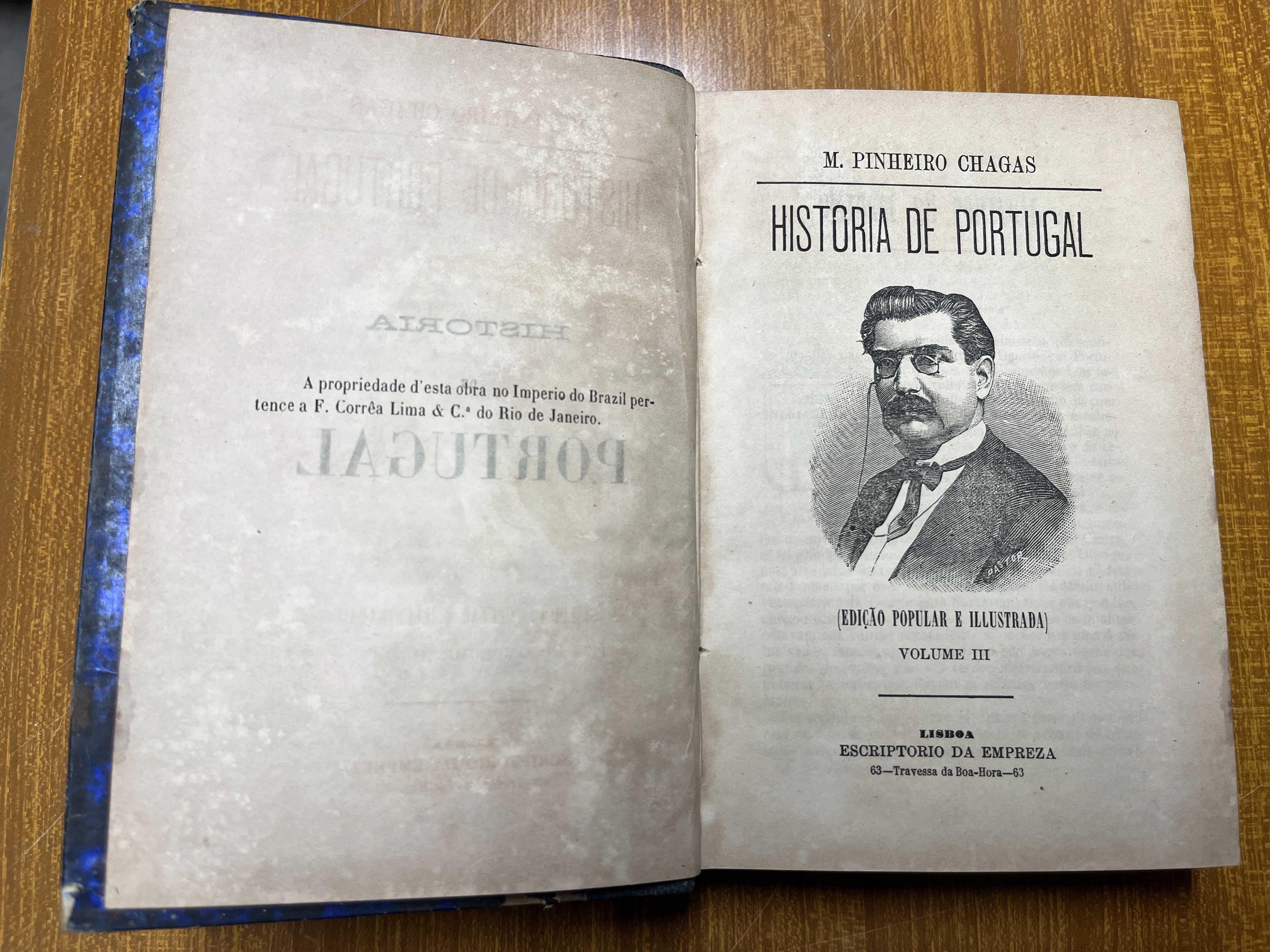 História de Portugal  - Pinheiro Chagas – Volumes 1, 2, 3, 4 e 6