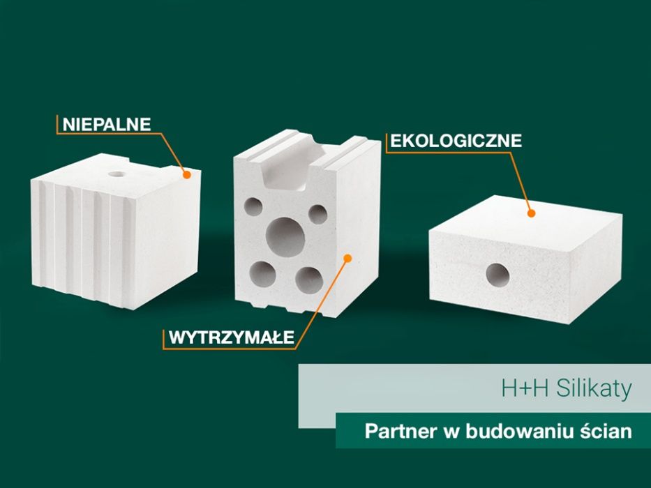 Bloczki silikatowe, wapienno piaskowe SILIKATY H+H