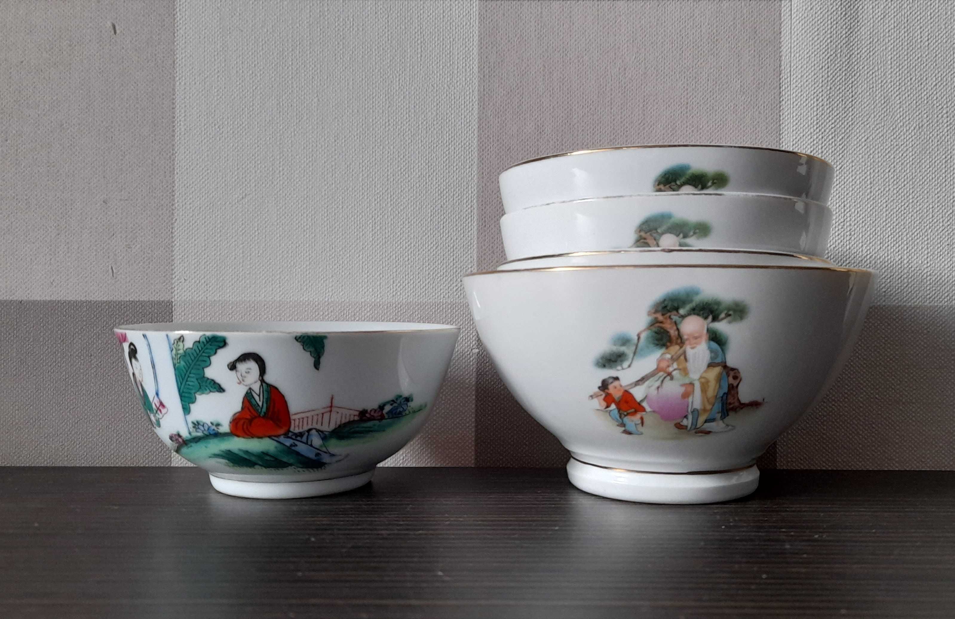 Retro Miska Porcelanowa 2 wzory_6 szt_Chiny, Sygnatura