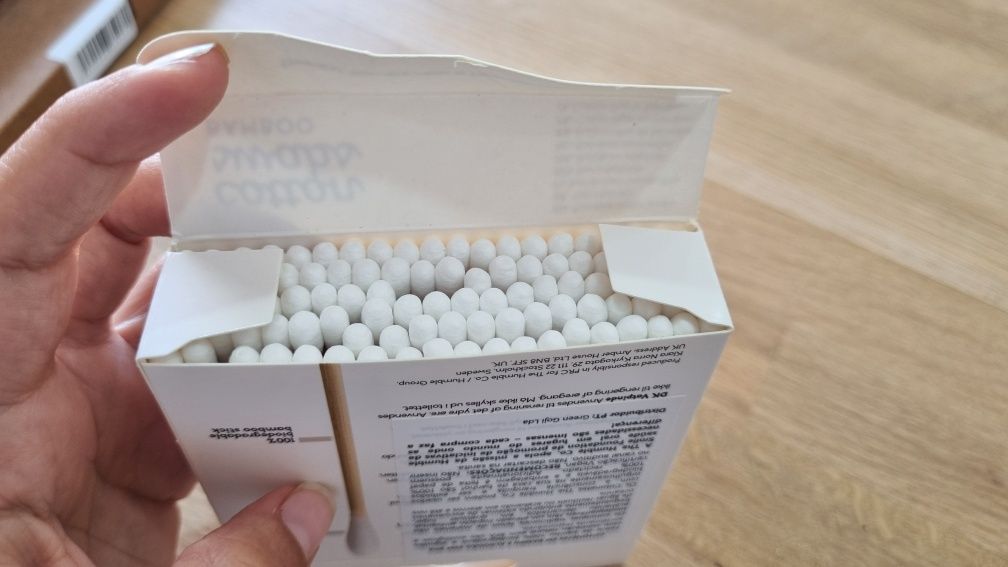 Cotonetes em bambu e algodão sem BPA