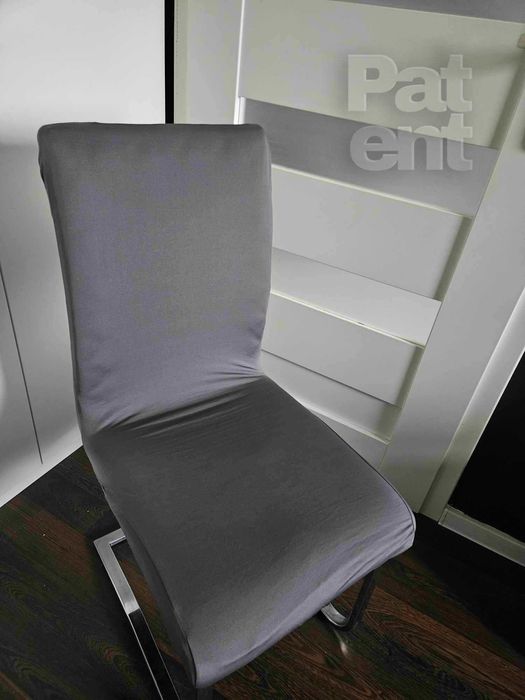 Pokrowce na krzesła uniwersalne elastyczne 6 sztuk szare komplet