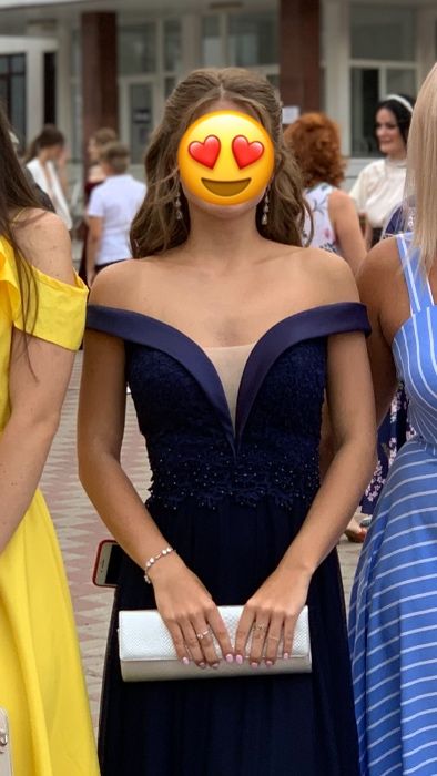 Выпускное платье , вечернее платье, платье в пол, темно синее платье