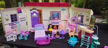 Duży domek Barbie + akcesoria+lalki