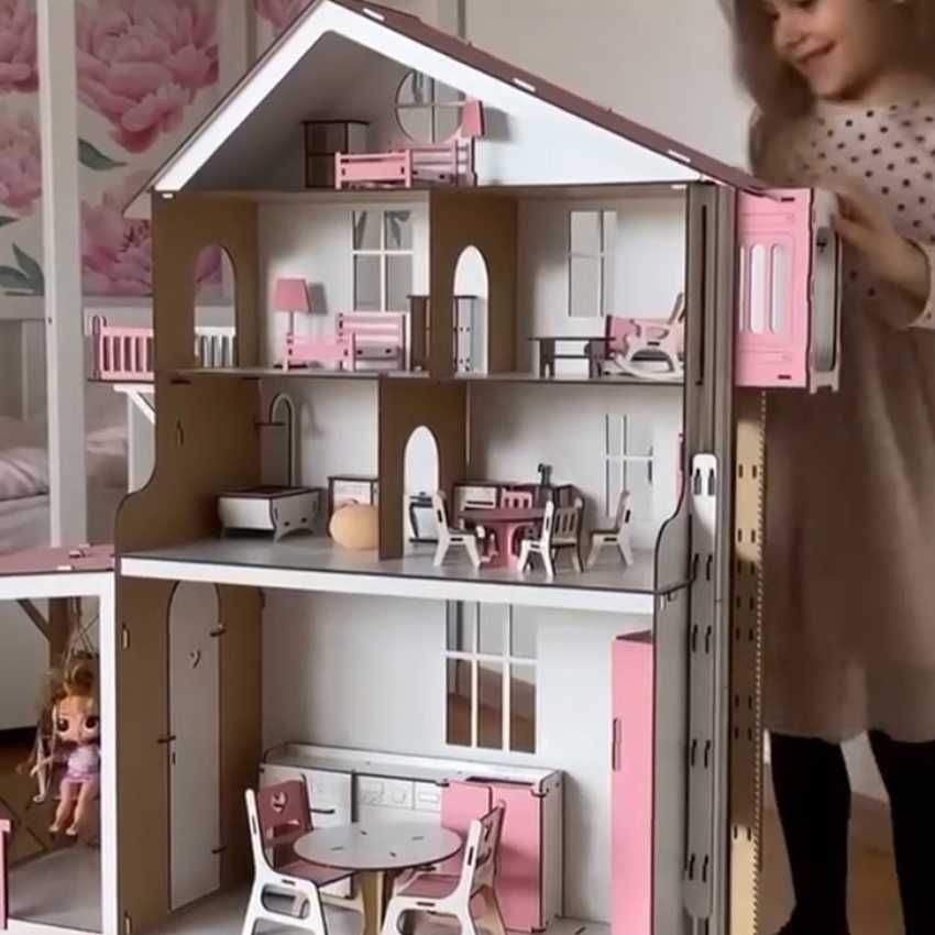 Для Барбі дом Лол Ляльковий будиночок місткий високий з меблями + ліфт