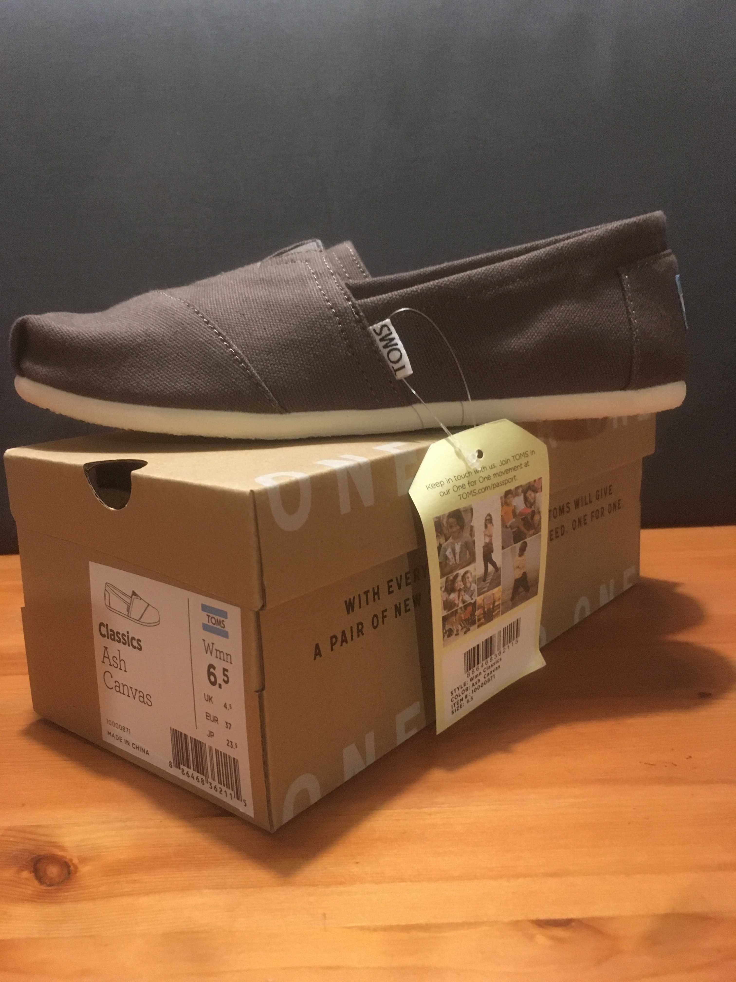 Buty TOMS espadryle 37 szare (wkładka 23,5 cm)