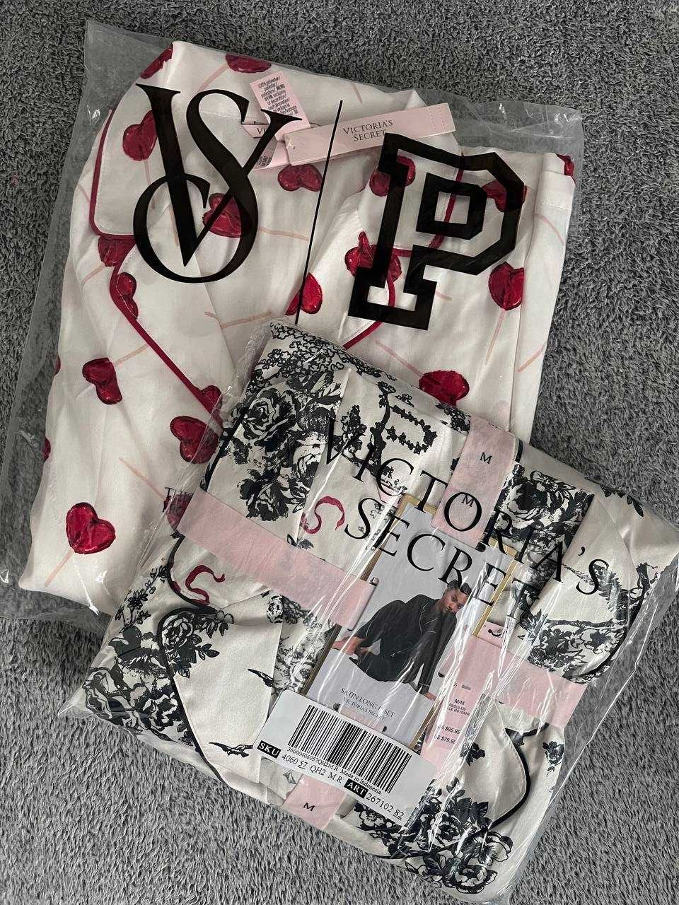 Сатинові Піжами Victoria's Secret Satin Long Pajama Set Оригінал XS, M