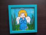 Aniołek w ramce 17x17 cm rękodzieło