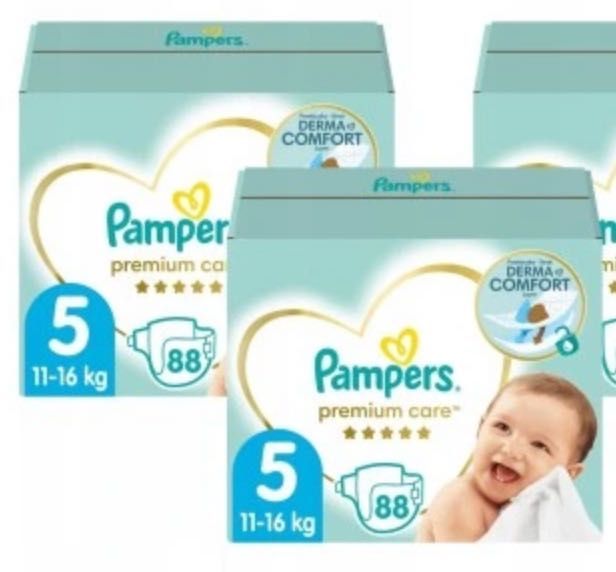 2x Pieluchy Pampers Premium Care rozmiar 5 11-16 kg / 2x88 szt.