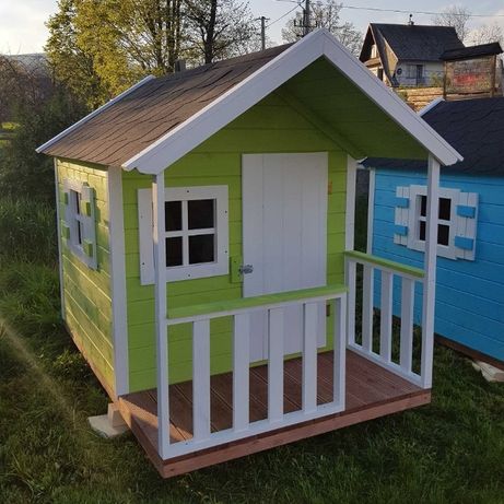 Solidny drewniany domek, domki dla dzieci, malowane 150x150 CM