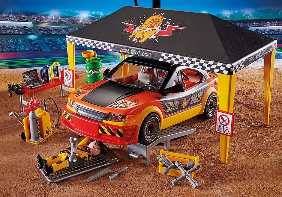 PLAYMOBIL ® Stuntshow 70552. Pokaz kaskaderski. Namiot serwisowy