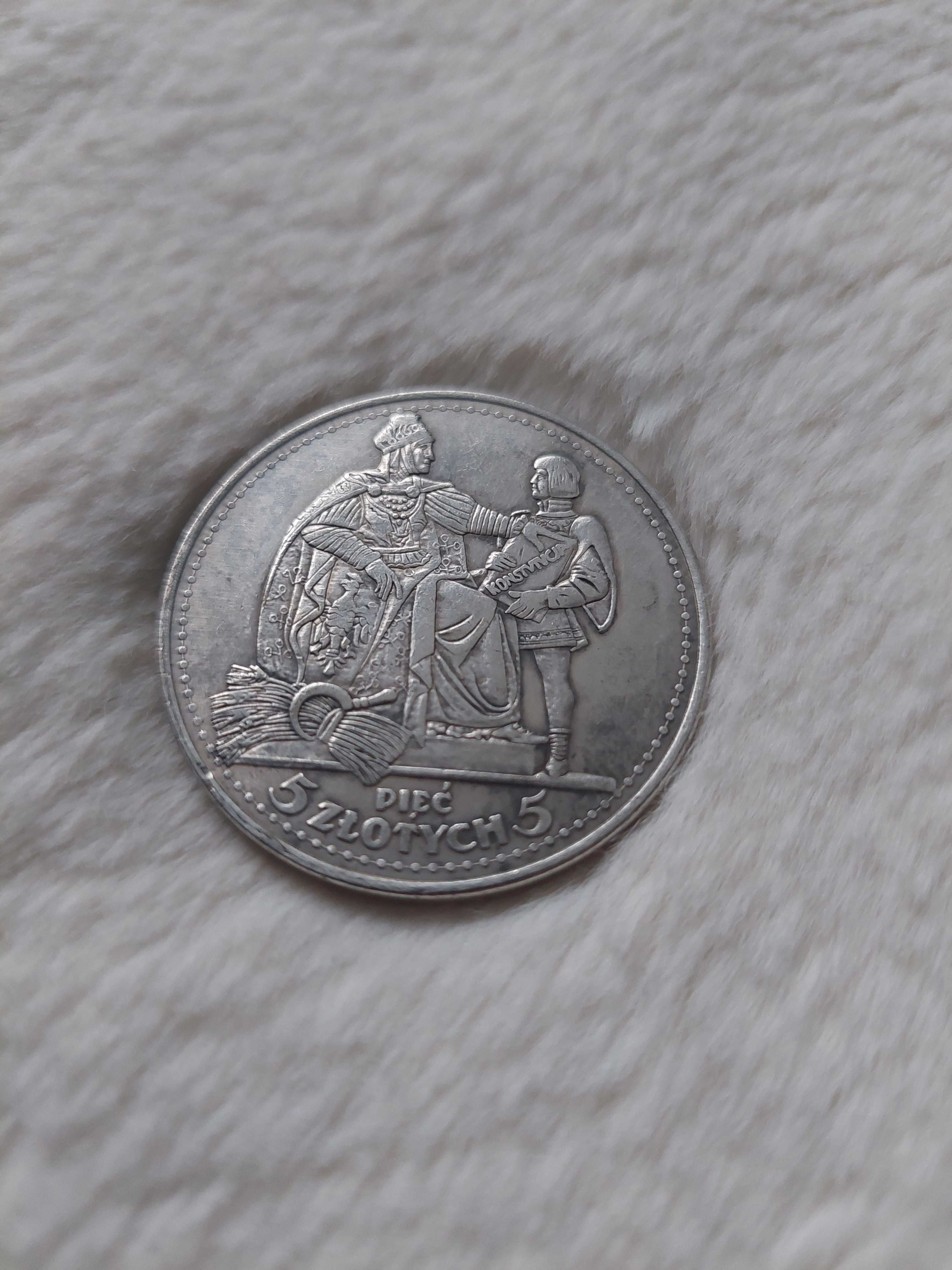 Piękna moneta 5 złotych Konstytucja 1925 kopia