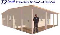 Casa de madeira T2 Loulé - área coberta 68.4m² - 4 divisões 44mm