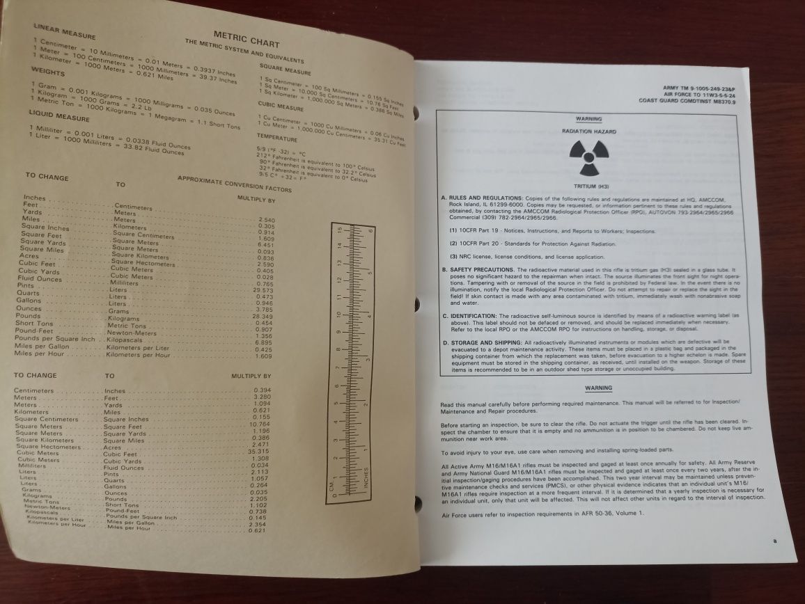 Livro manual técnico carabina M16