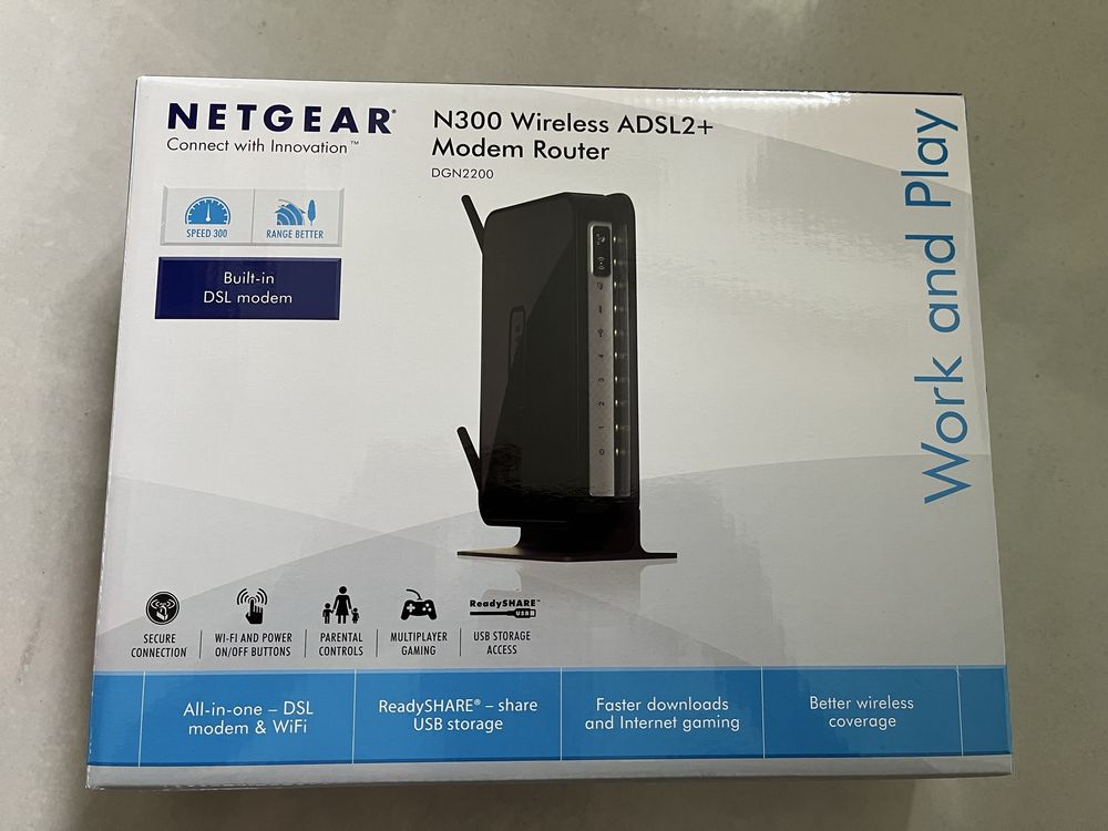 Router NETGEAR N300 Wireless ADSL2+ DGN2200 Modem
