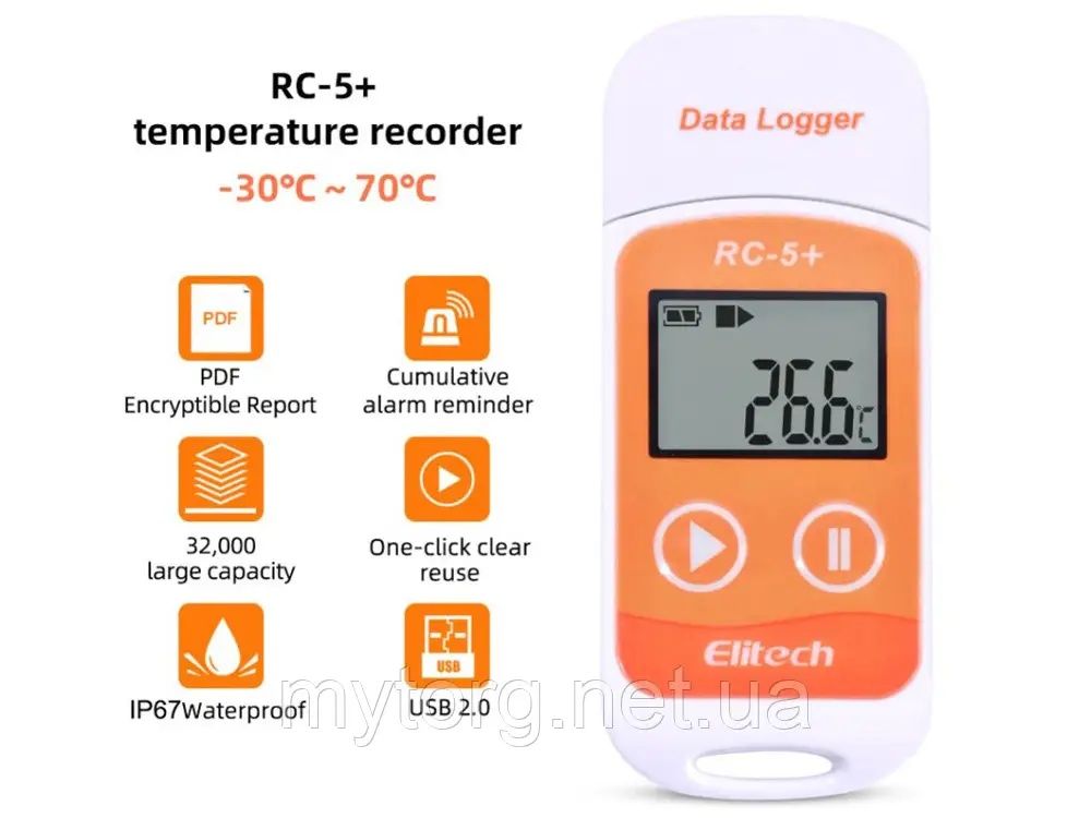 Автономний реєстратор температури Elitech RC-5 + USB