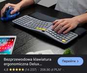 Ergonomiczna klawiatura bezprzewodowa bluetooth Delux M903CV