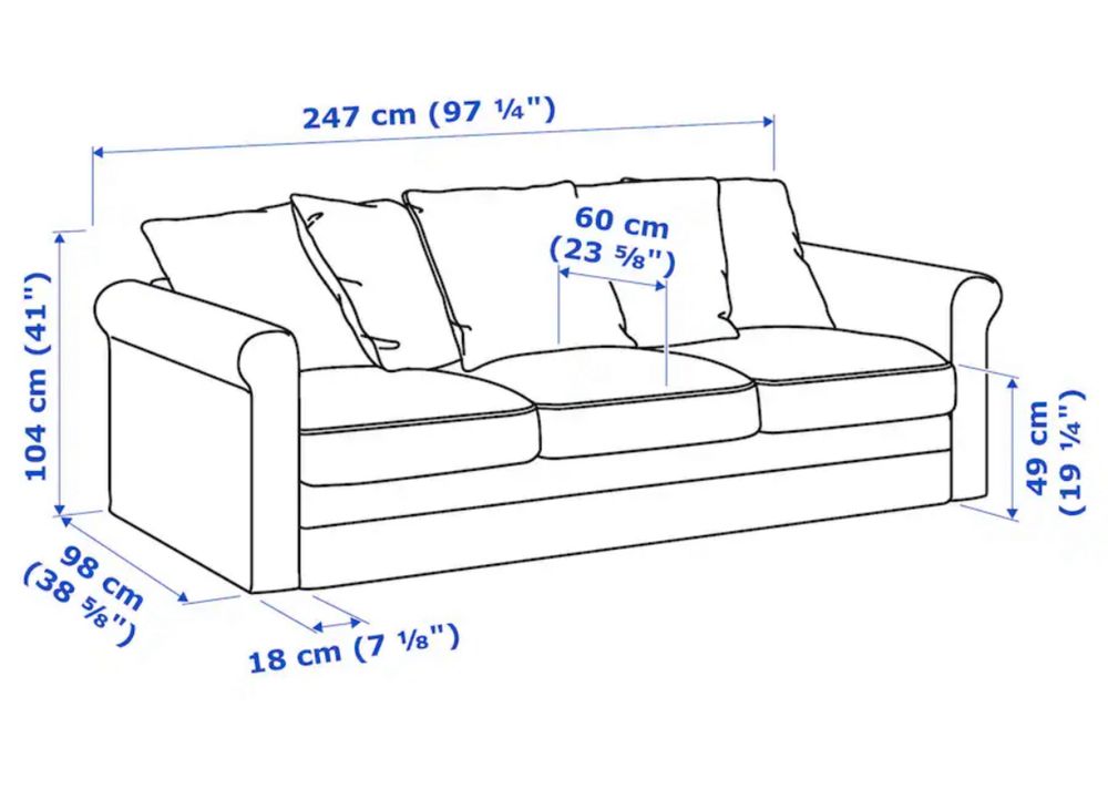Sofa gronlid ikea 3 lugares branco creme + pufe com arrumação opcional