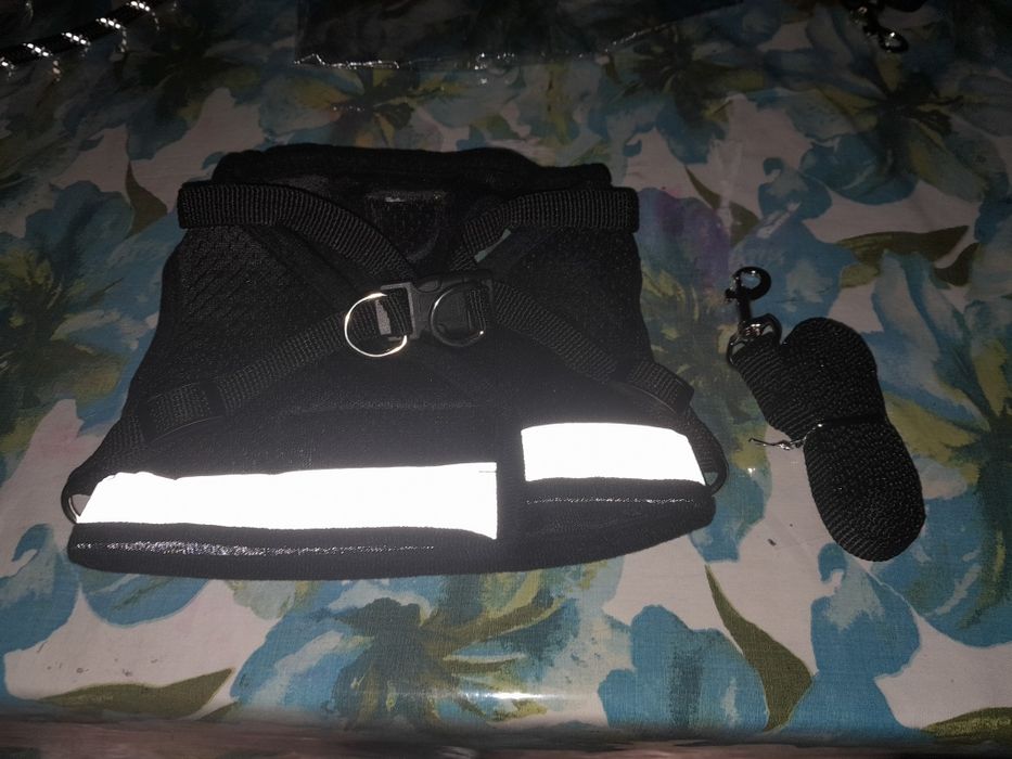 Szelki i smycz gratis rozmiar M czarne nowe