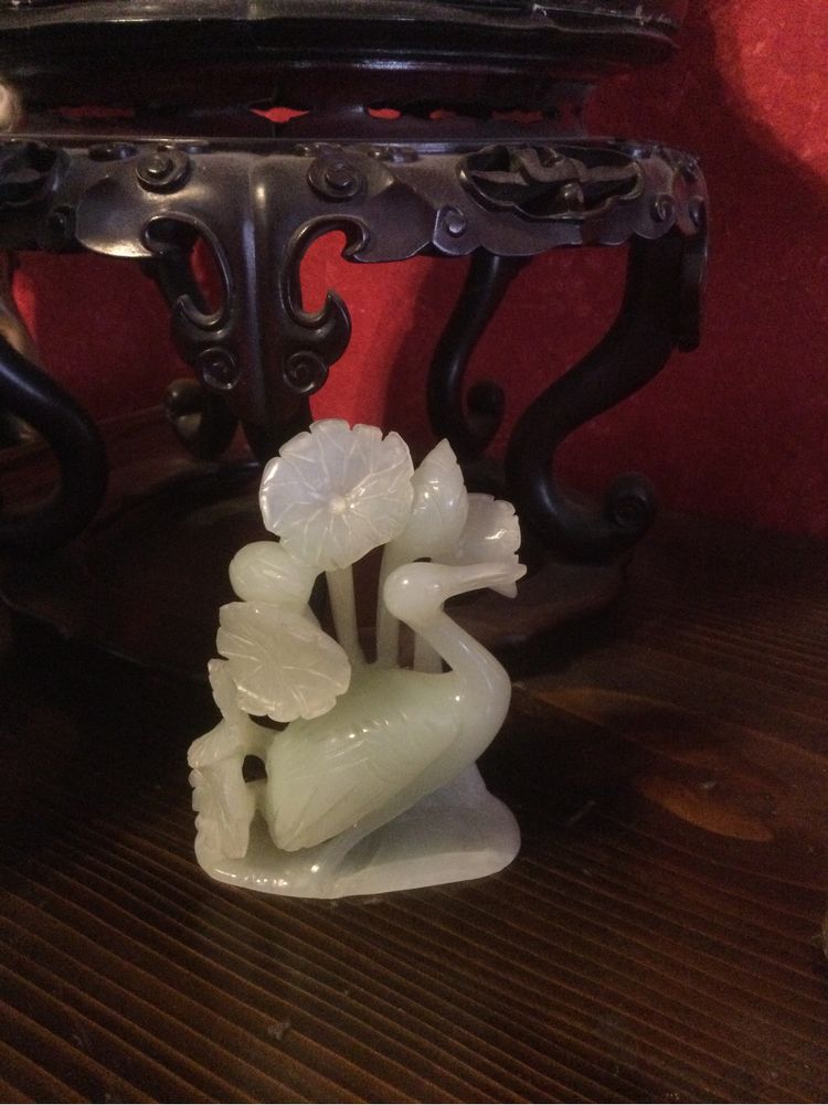 Escultura Chinesa jade Branco Imperial 12 cm séc XIX China