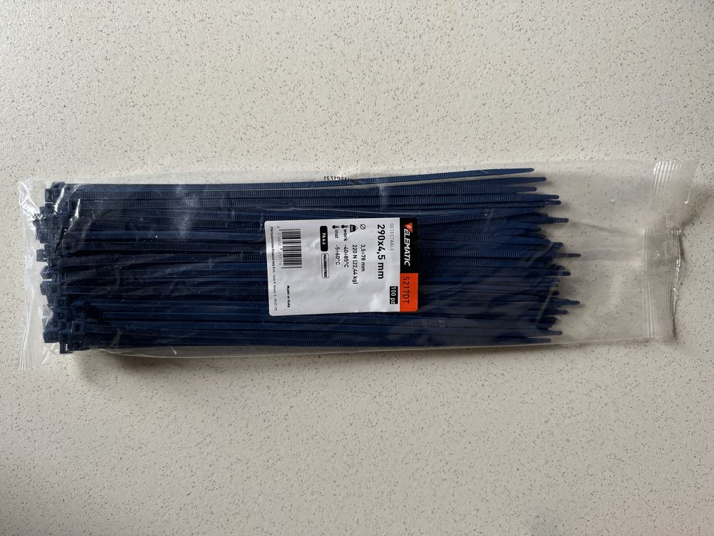 Opaski zaciskowe mocne Elematic Italy 290 x 4,5 (100 sztuk)