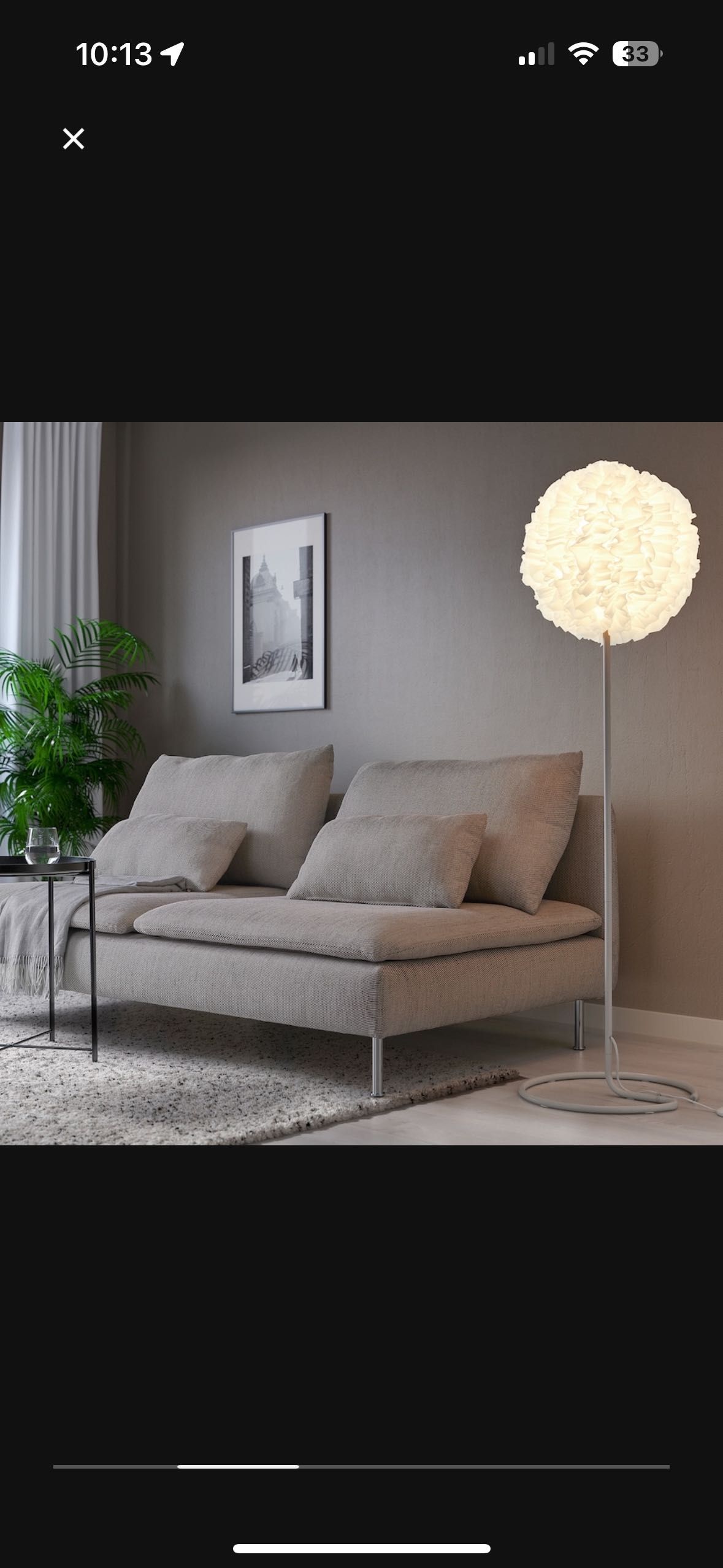 Luminária de chão com 4 focos, altura de 144 cm