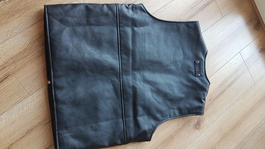 Review Matw kamizelka męska z imitacji skóry czarna owersize M motor