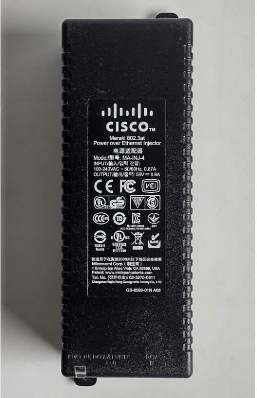 PoE injector Cisco MA-INJ-4 802.3at gigabit ethernet