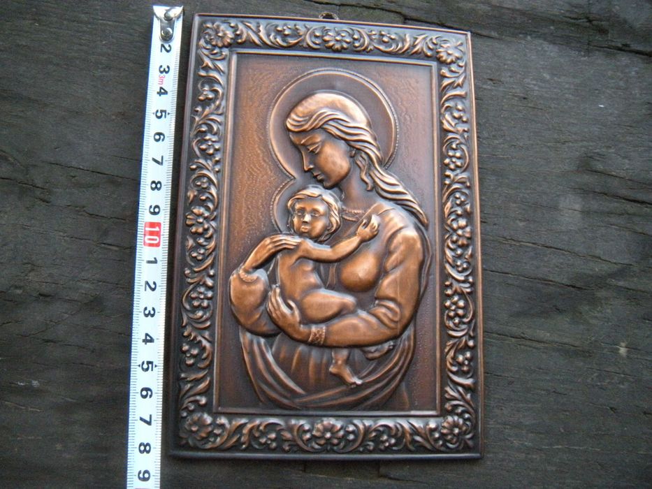 stary święty obrazek ikona św Matka Boska Boża Jezus Jezusek Maryjka