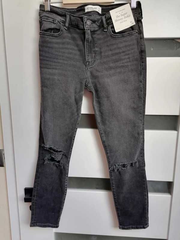 Damskie jeansy Abercrombie & Fitch Super Skinny Ankle, rozmiar 27,