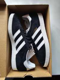 Кроссовки мужские Adidas Gazelle Black White Адидас Газель черные