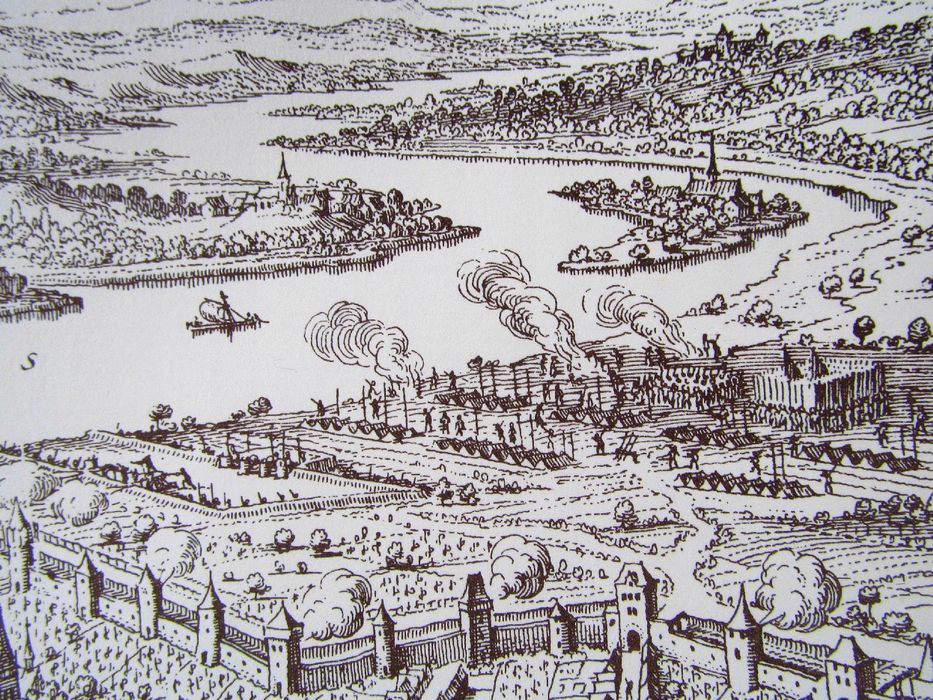 stara mapa grafika widok miasta papier czerpany 22