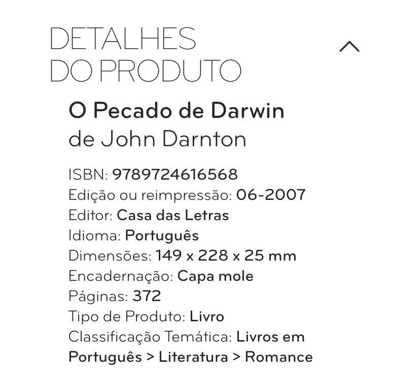 “O Pecado de Darwin”, de John Darnton