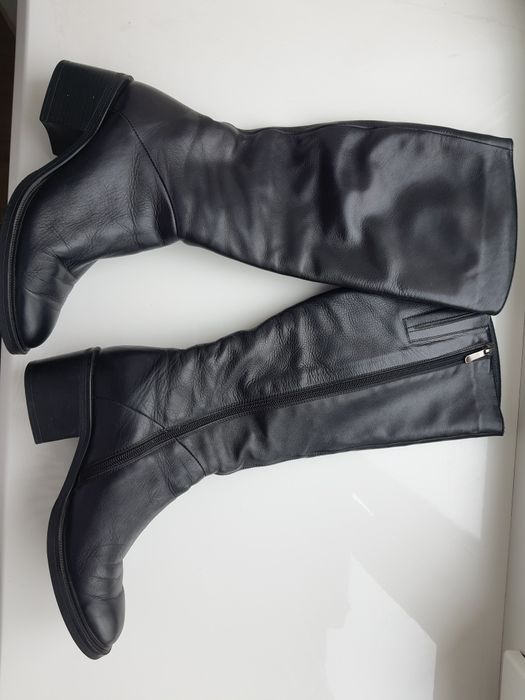 Зимові шкіряні високі чоботи, 39 розмір