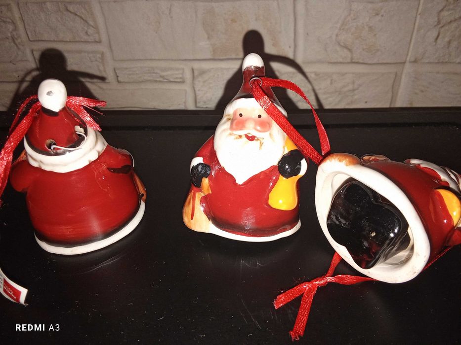 Mikołaj, ceramiczny, bombka , home & you, 3 szt gratis bałwanek