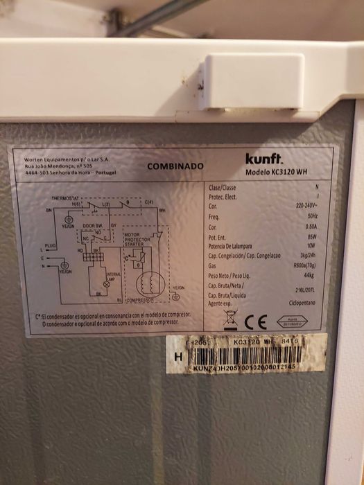 Frigorifico Kunft KC3120 WH
