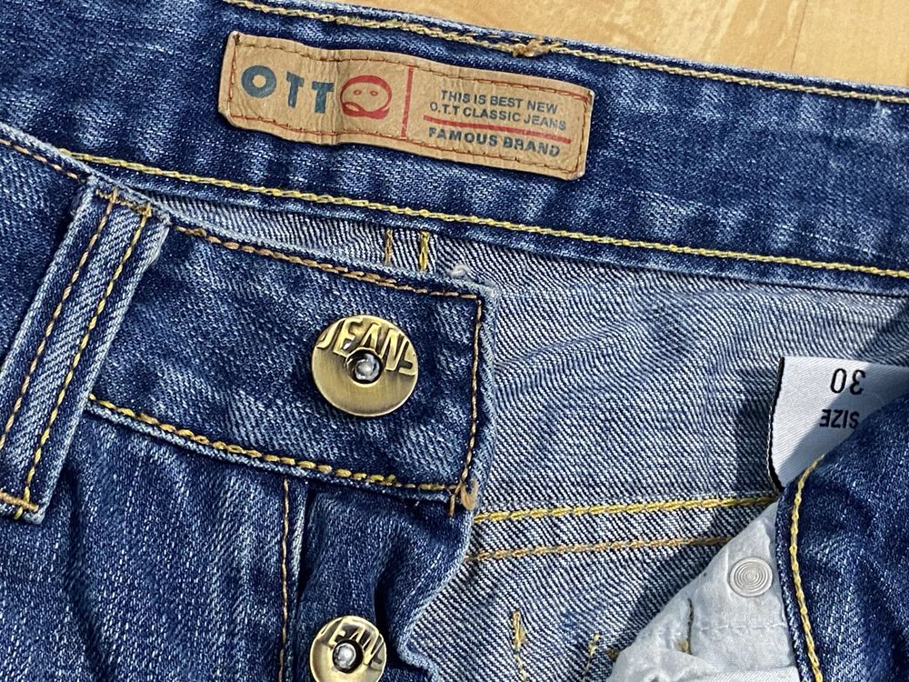 One Two Two S W30 męskie  spodnie niebieskie jeansy pas78cm Vintage
