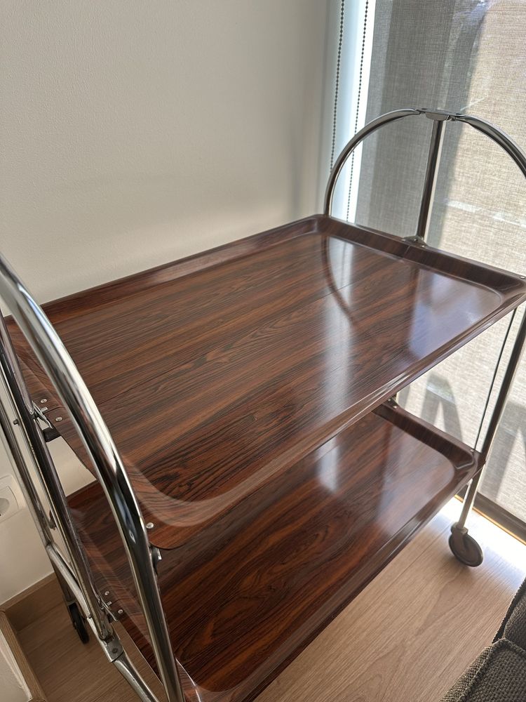 Mesa de apoio trolley dobrável vintage - impecável.