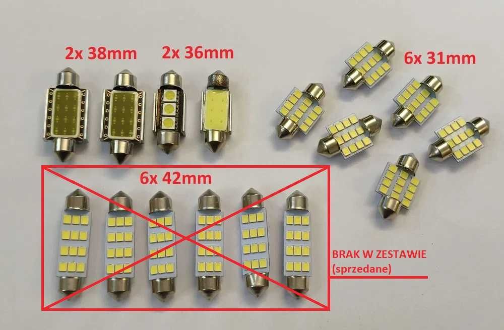 Żarówki rurkowe LED oświetlenie wnętrza biały zimny 31 do 38mm-10szt.