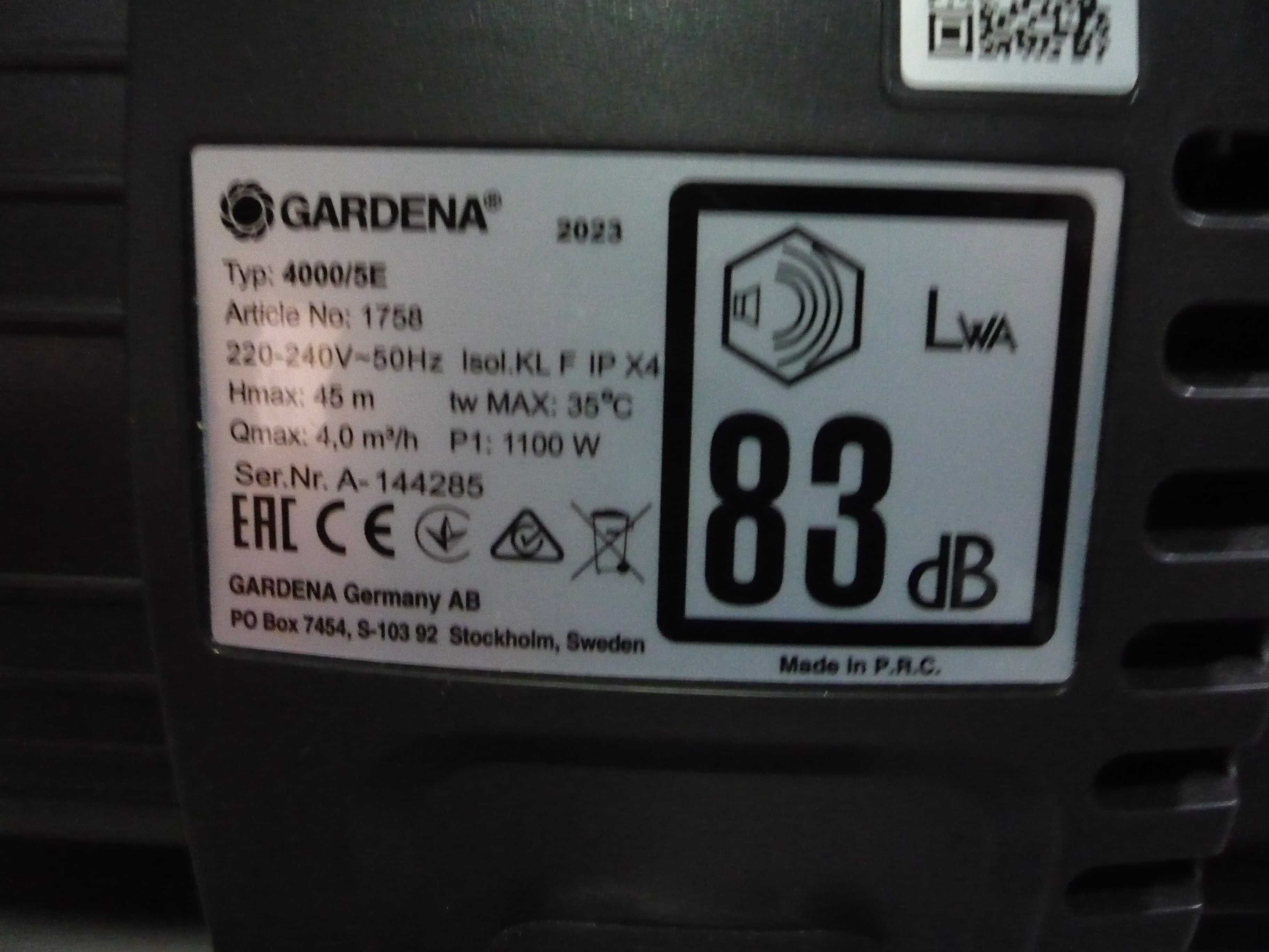 Pompa powierzchniowa Gardena 1100 W 4000 l/h