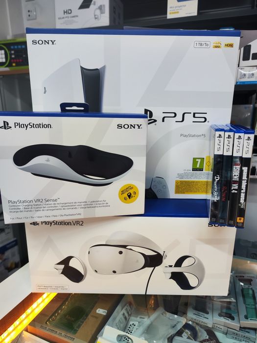 Playstation 5 + VR2 + Base + 4 Jogos