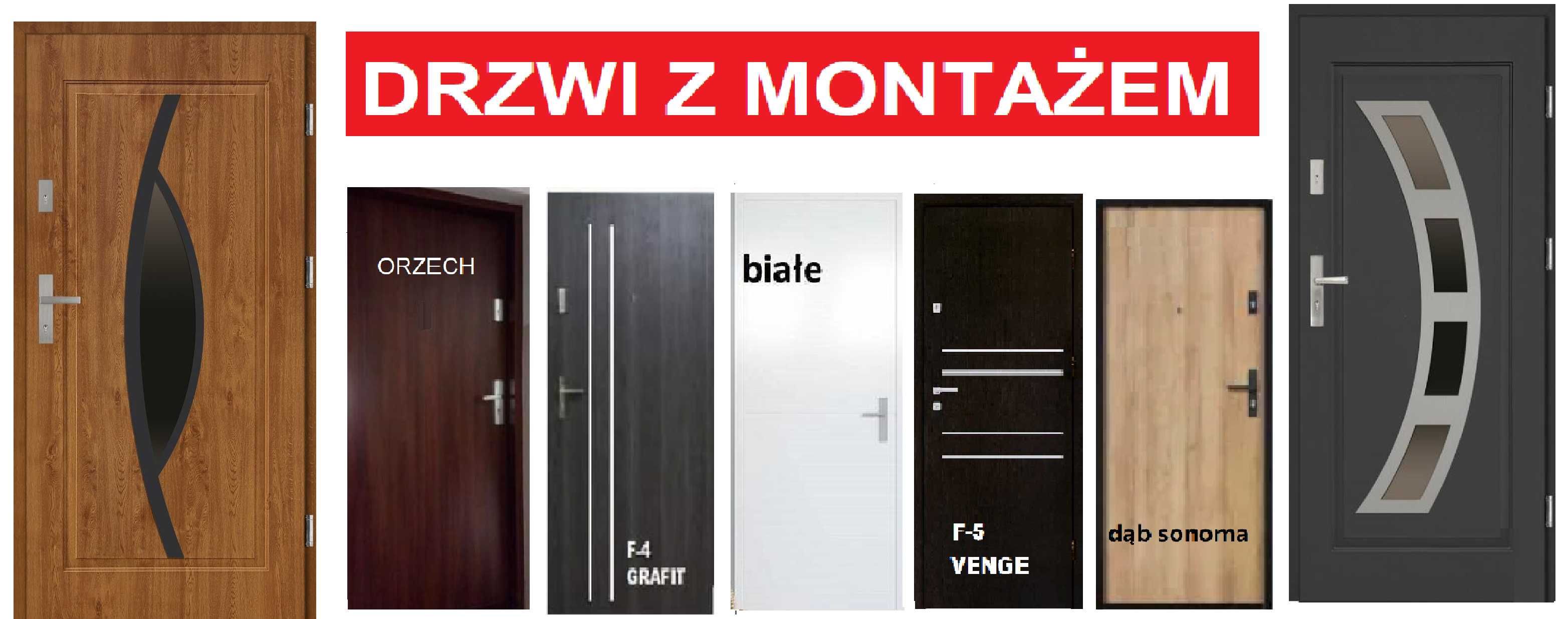 Drzwi wejściowe z montażem ZEWNĘTRZNE- do mieszkania-wewnątrzklatkowe