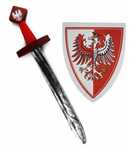 Zestaw miecz 50cm tarcza mała kostium rycerz przebranie dla dziecka